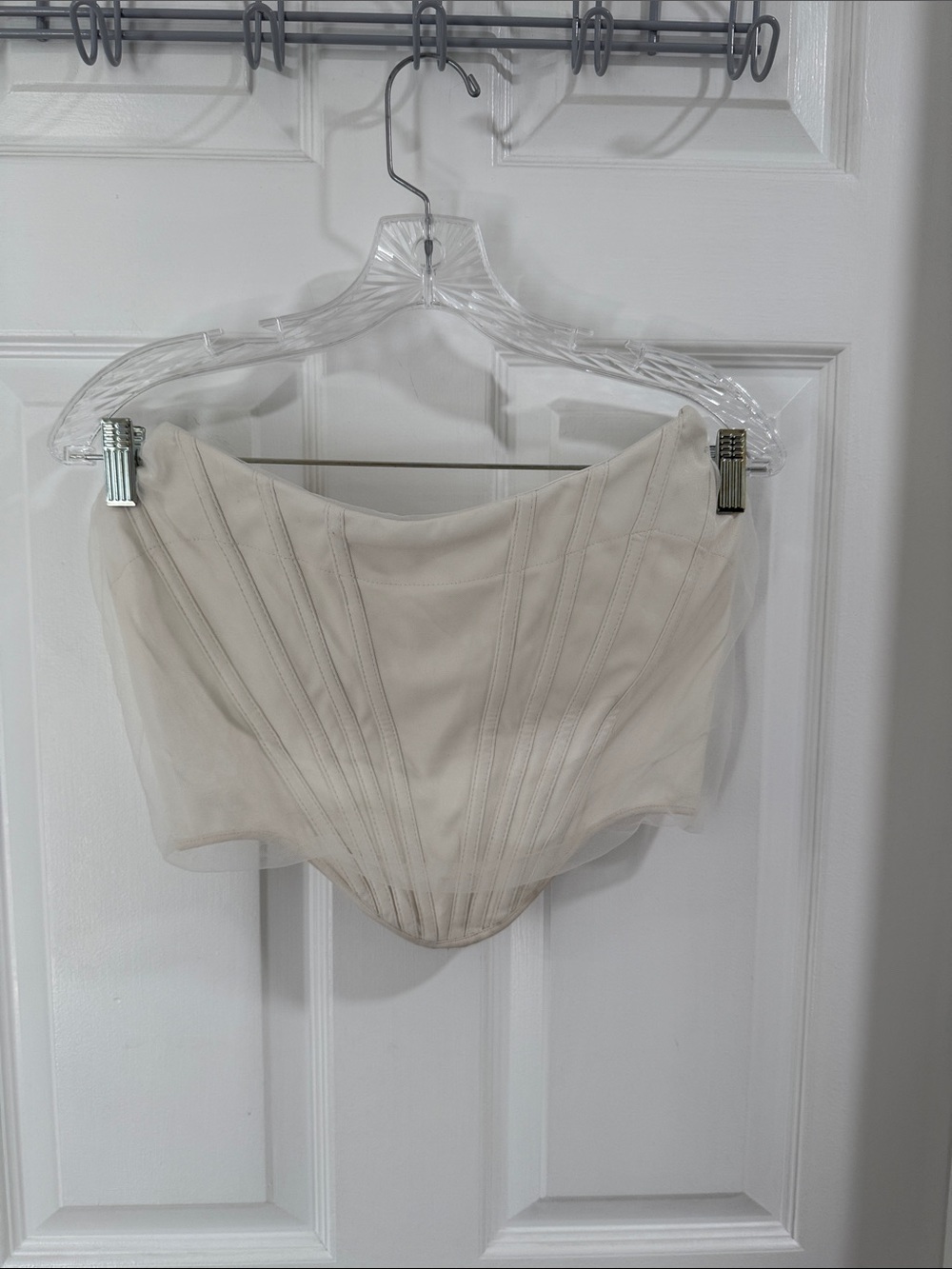 Strapless Structured Bustier Top in Ivory